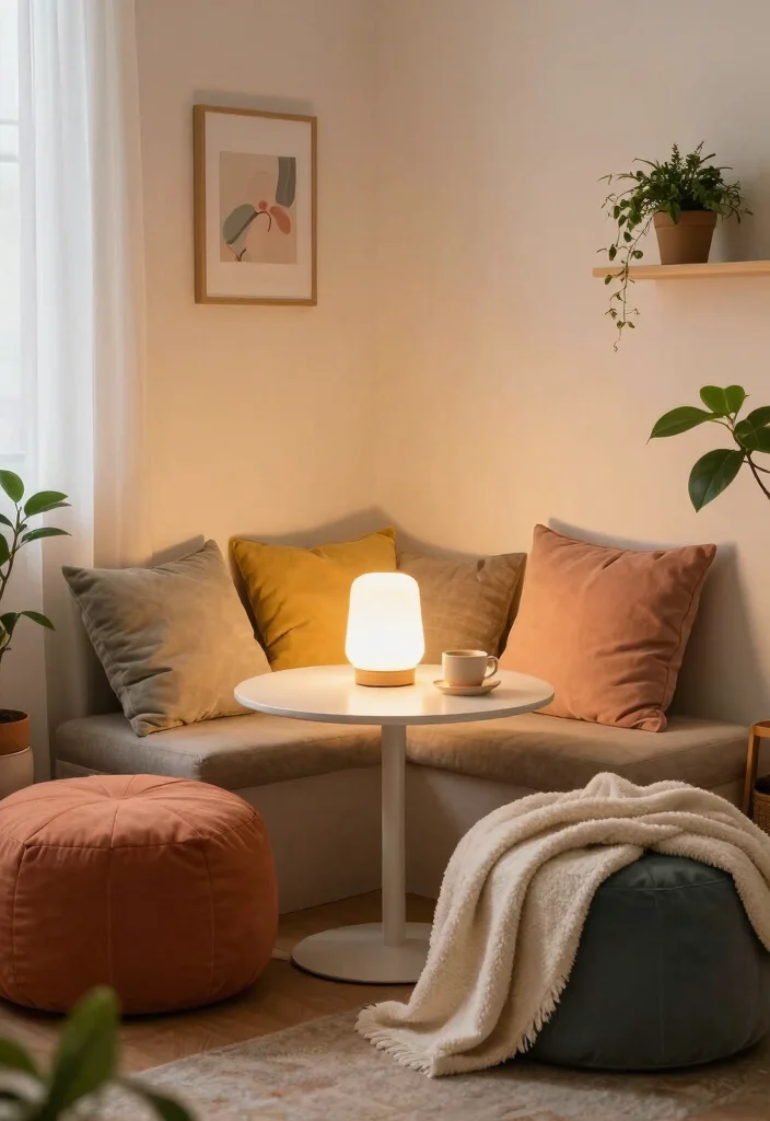 15 Sofa Corner Table Living Room Ideas for Smart Small Spaces 5 15 Sofa Corner Table Living Room Ideas for Smart Small Spaces - 4. Cozy Nook with Seating 1