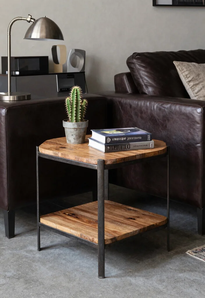 15 Sofa Corner Table Living Room Ideas for Smart Small Spaces 9 15 Sofa Corner Table Living Room Ideas for Smart Small Spaces - 8. Industrial Chic 1