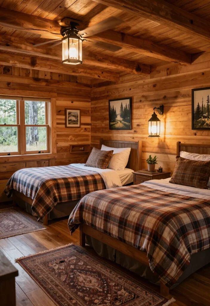 15 Twin Bedroom Ideas for Adults: Stylish Shared Spaces 15 15 Twin Bedroom Ideas for Adults: Stylish Shared Spaces - 14. Cozy Cabin Vibes 1