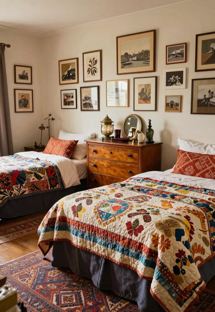 15 Twin Bedroom Ideas for Adults: Stylish Shared Spaces 6 15 Twin Bedroom Ideas for Adults: Stylish Shared Spaces - 5. Vintage Eclectic 1