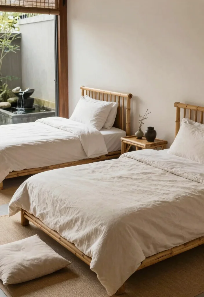 15 Twin Bedroom Ideas for Adults: Stylish Shared Spaces 10 15 Twin Bedroom Ideas for Adults: Stylish Shared Spaces - 9. Zen Retreat 1