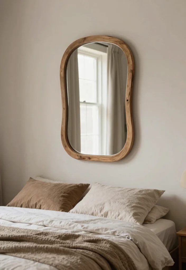 16 Bedroom Pictures Above Bed Ideas: Balanced Wall Decor - 14. Artistic Mirrors 1