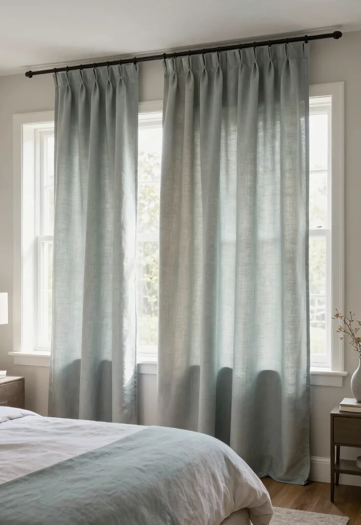 16 Bedroom Window Treatments Ideas: Functional and Stylish 16 16 Bedroom Window Treatments Ideas: Functional and Stylish - 15. Customizable Fabric Panels 1