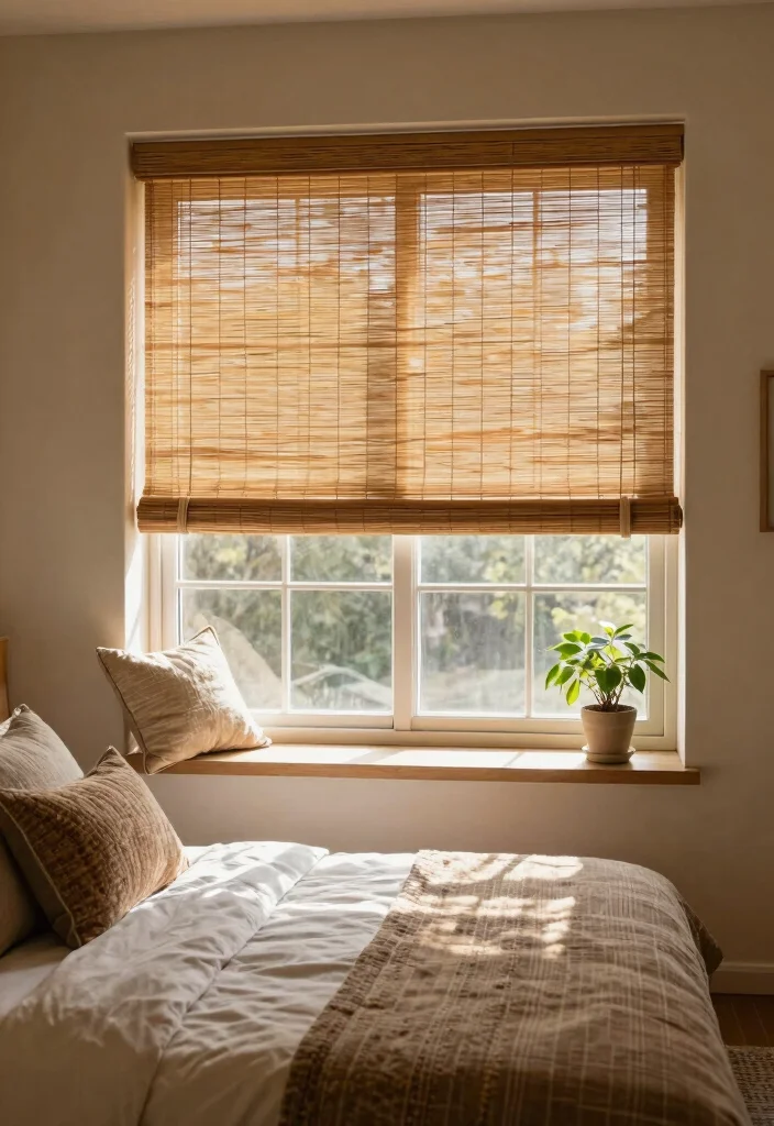 16 Bedroom Window Treatments Ideas: Functional and Stylish 3 16 Bedroom Window Treatments Ideas: Functional and Stylish - 2. Bamboo Blinds 1
