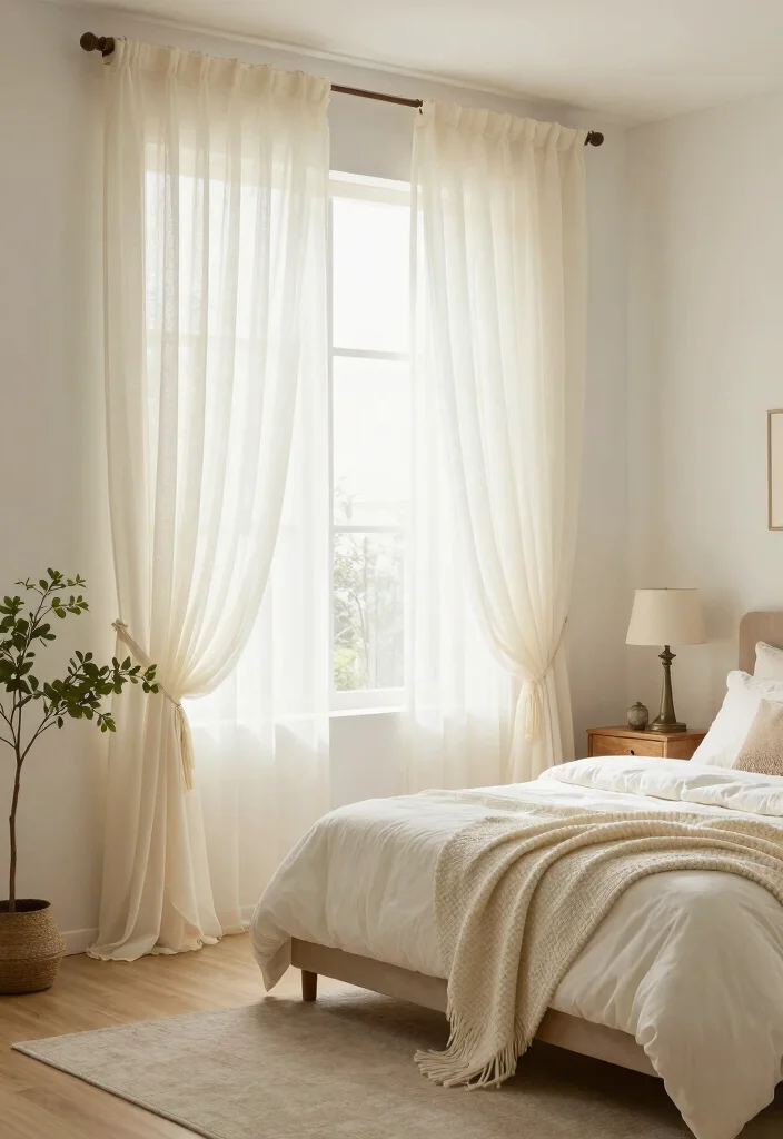 16 Bedroom Window Treatments Ideas: Functional and Stylish 8 16 Bedroom Window Treatments Ideas: Functional and Stylish - 7. Tulle Window Treatments 1