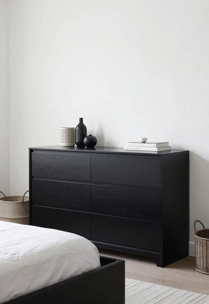 16 Black and White Themed Bedroom Ideas: Timeless Chic 13 16 Black and White Themed Bedroom Ideas: Timeless Chic - 12. Stylish Storage Solutions 1