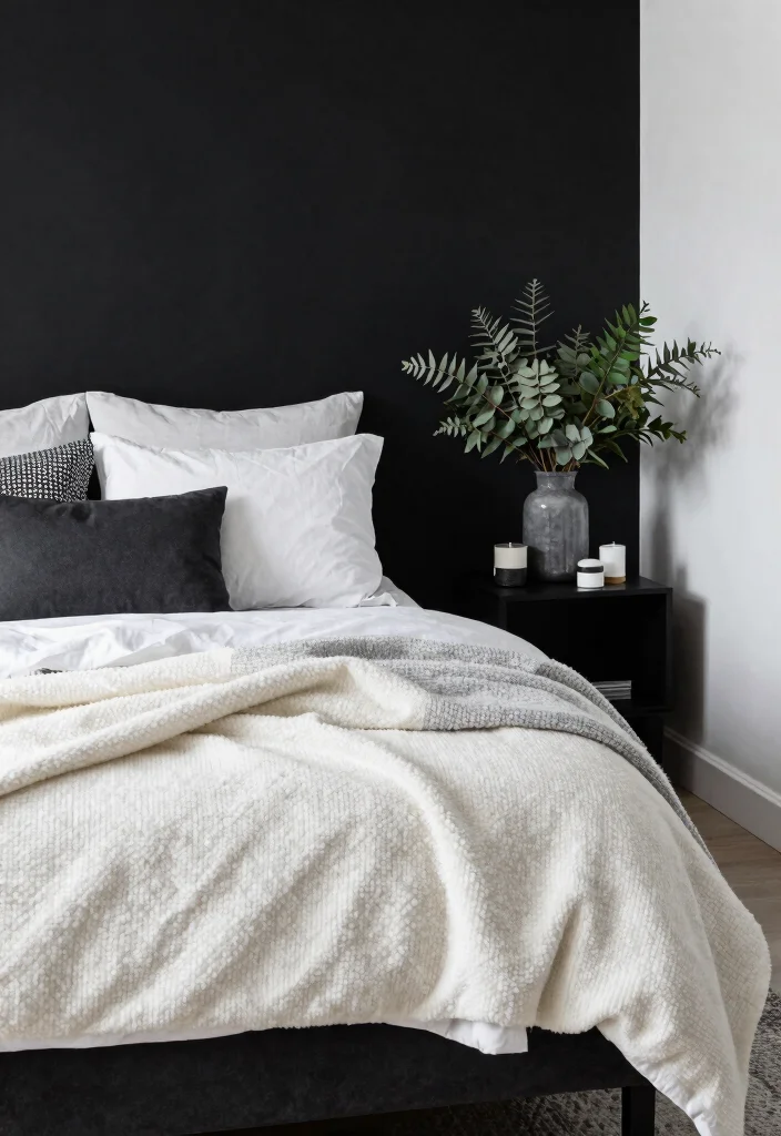 16 Black and White Themed Bedroom Ideas: Timeless Chic 16 16 Black and White Themed Bedroom Ideas: Timeless Chic - 15. Seasonal Decor Changes 1