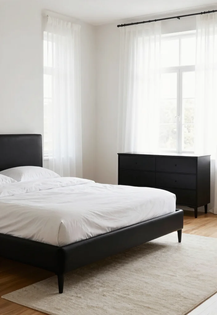16 Black and White Themed Bedroom Ideas: Timeless Chic 3 16 Black and White Themed Bedroom Ideas: Timeless Chic - 2. Bold Black Furniture 1