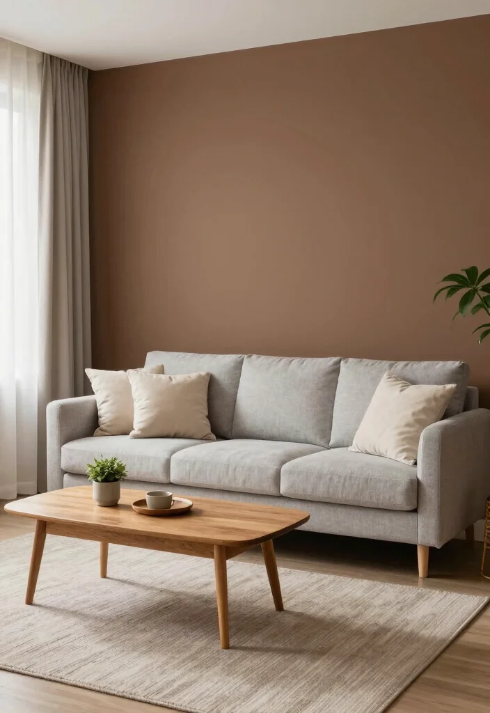 16 Brown Accent Wall Living Room Ideas: Warm, Cozy Depth 9 16 Brown Accent Wall Living Room Ideas: Warm, Cozy Depth - 8. Neutral Color Palettes 1
