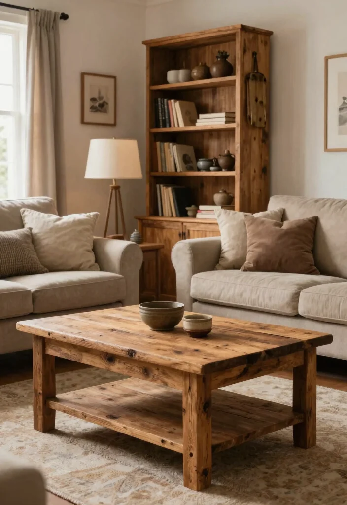 16 Christian Living Room Decor Ideas: Faith Inspired and Warm 15 16 Christian Living Room Decor Ideas: Faith Inspired and Warm - 14. Rustic Furniture Pieces 1