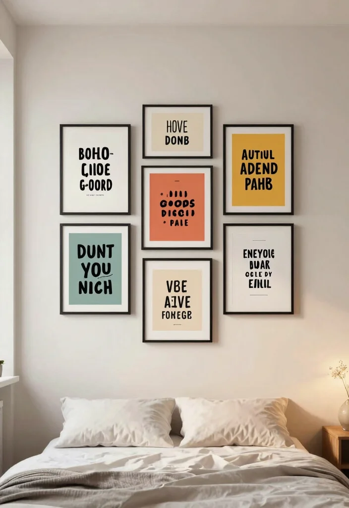 16 Empty Wall Ideas Bedroom: Simple Decor Solutions 8 16 Empty Wall Ideas Bedroom: Simple Decor Solutions - 7. Inspirational Quote Prints 1
