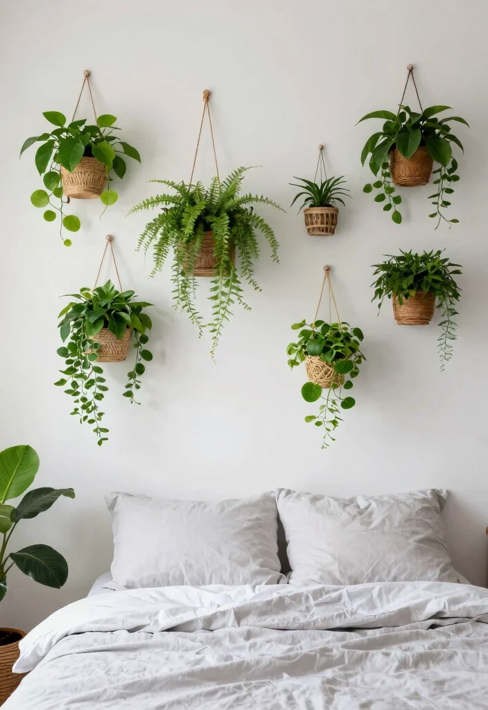 16 Empty Wall Ideas Bedroom: Simple Decor Solutions 9 16 Empty Wall Ideas Bedroom: Simple Decor Solutions - 8. Indoor Plants as Living Wall Art 1