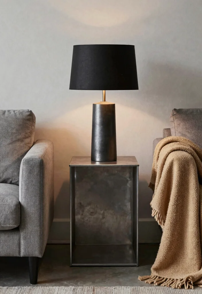 16 End Table Decor Living Room With Lamp Ideas: Warm Layered Look 13 16 End Table Decor Living Room With Lamp Ideas: Warm Layered Look - 12. Industrial Style with Bold Fixtures 1