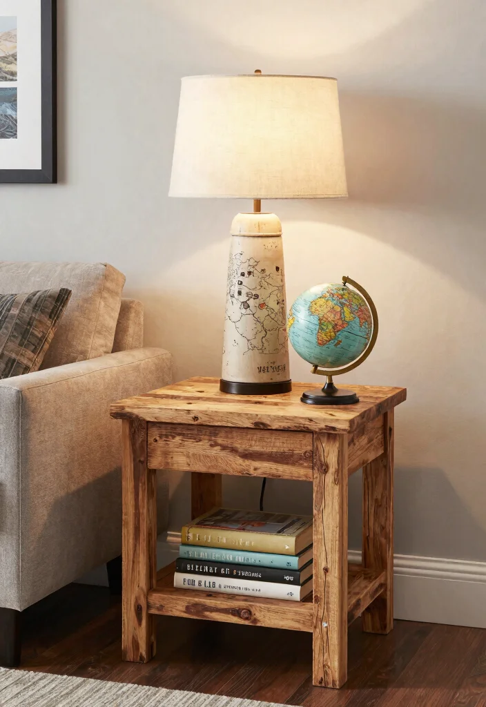 16 End Table Decor Living Room With Lamp Ideas: Warm Layered Look 14 16 End Table Decor Living Room With Lamp Ideas: Warm Layered Look - 13. Travel-Inspired Decor with Global Accents 1