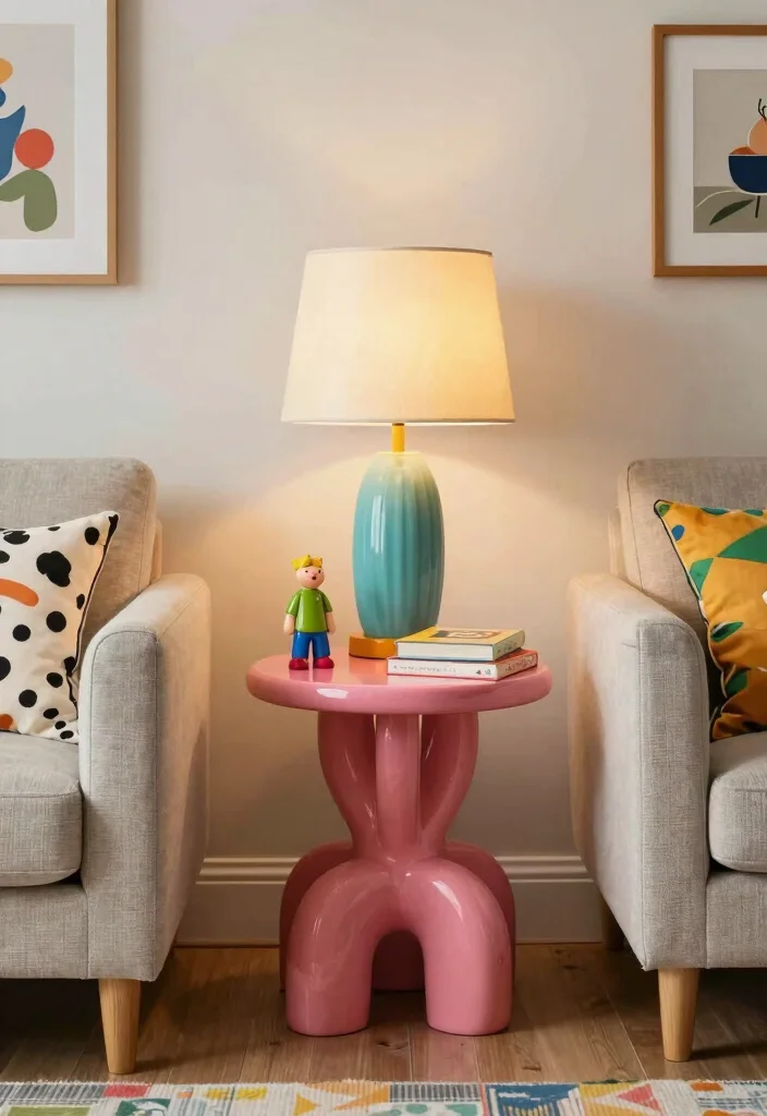 16 End Table Decor Living Room With Lamp Ideas: Warm Layered Look 16 16 End Table Decor Living Room With Lamp Ideas: Warm Layered Look - 15. Whimsical Touches with Quirky Decor 1
