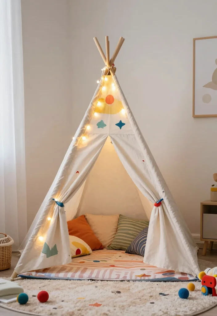 16 Fort Ideas for a Cozy Bedroom Retreat 3 16 Fort Ideas for a Cozy Bedroom Retreat - 2. Teepee Tent 1