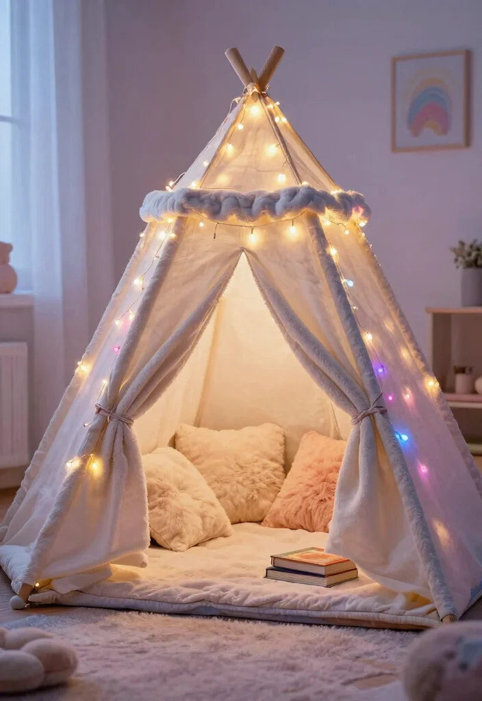 16 Fort Ideas for a Cozy Bedroom Retreat 4 16 Fort Ideas for a Cozy Bedroom Retreat - 3. Fort with String Lights 1