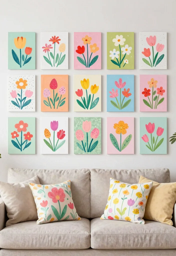 16 Living Room Art Wall Ideas for Gallery Inspired Displays 17 16 Living Room Art Wall Ideas for Gallery Inspired Displays - 16. Seasonal Art Swaps 1