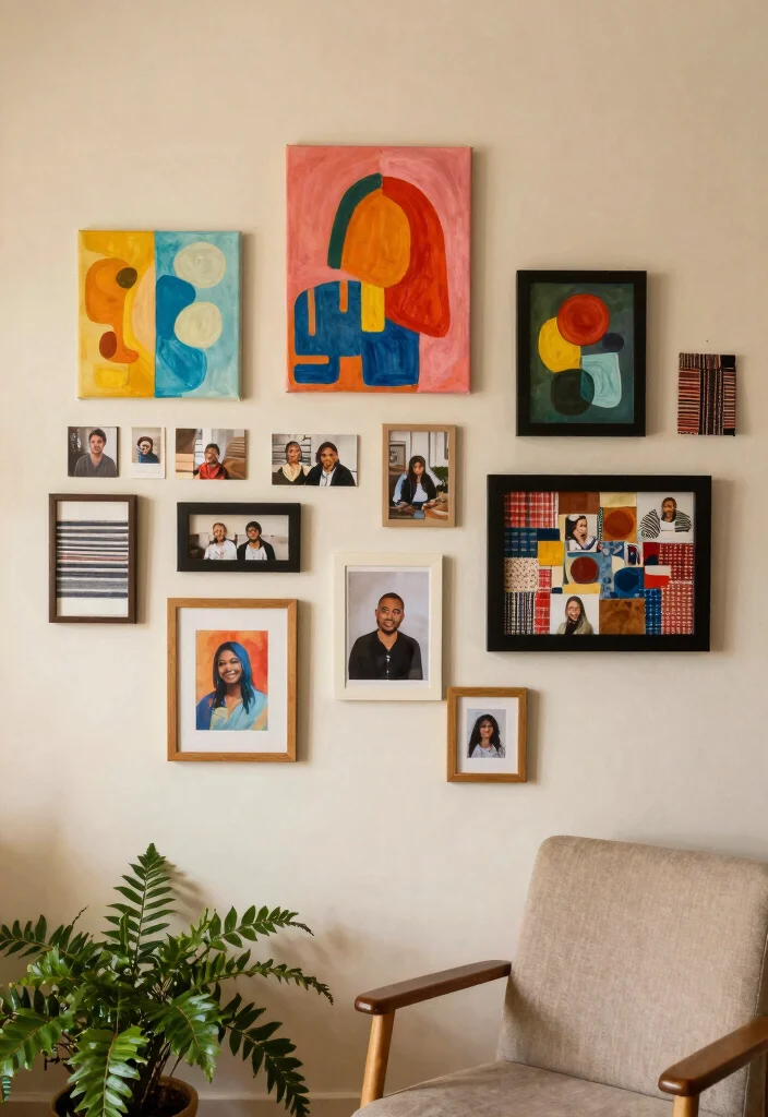 16 Living Room Art Wall Ideas for Gallery Inspired Displays 6 16 Living Room Art Wall Ideas for Gallery Inspired Displays - 5. DIY Art for Personal Touch 1