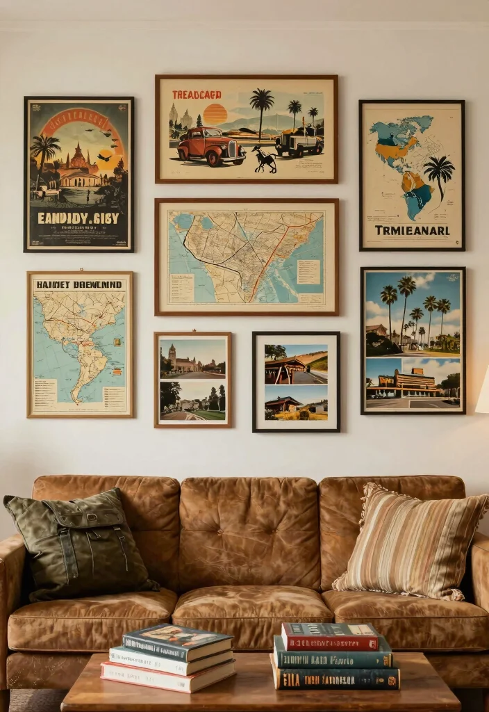 16 Living Room Art Wall Ideas for Gallery Inspired Displays 7 16 Living Room Art Wall Ideas for Gallery Inspired Displays - 6. Themed Art Displays 1