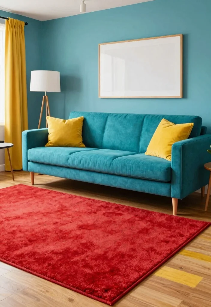16 Red Rug Living Room Decor Ideas: Statement Color Pop 16 16 Red Rug Living Room Decor Ideas: Statement Color Pop - 15. Layering with Other Colors 1