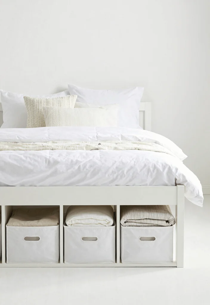 16 Small White Bedroom Ideas Bright Clean and Airy 9 16 Small White Bedroom Ideas Bright Clean and Airy - 8. Opt for Multi-Functional Bedding 1