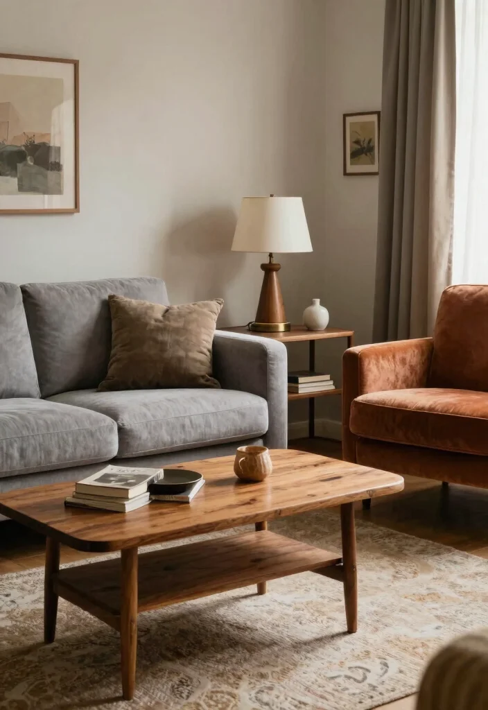 16 Soft Living Room Ideas: Calm, Cozy, and Inviting 16 16 Soft Living Room Ideas: Calm, Cozy, and Inviting - 15. Mix Vintage and Modern 1