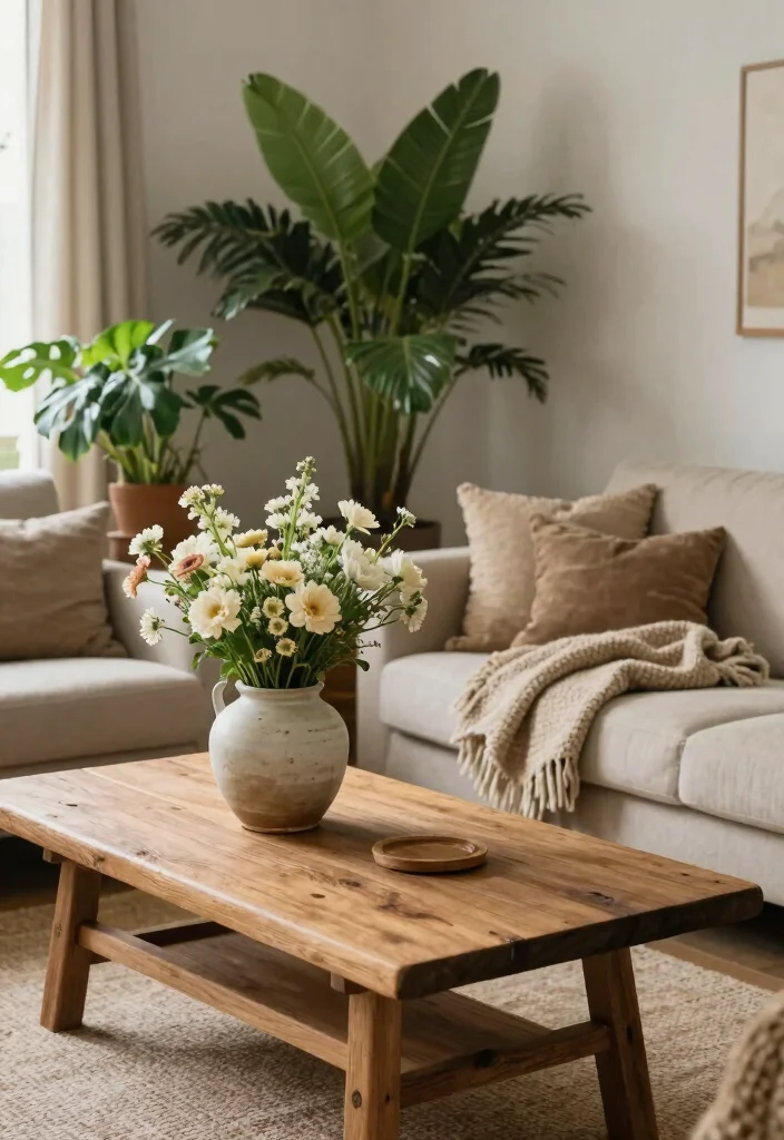 16 Soft Living Room Ideas: Calm, Cozy, and Inviting 6 16 Soft Living Room Ideas: Calm, Cozy, and Inviting - 5. Use Natural Elements 1