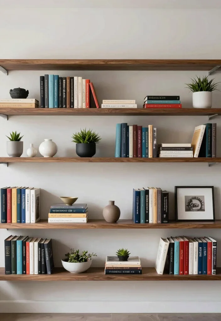 16 Wall Shelf Decor Living Room Ideas: Practical and Chic 14 16 Wall Shelf Decor Living Room Ideas: Practical and Chic - 13. Floating Shelves with Books 1
