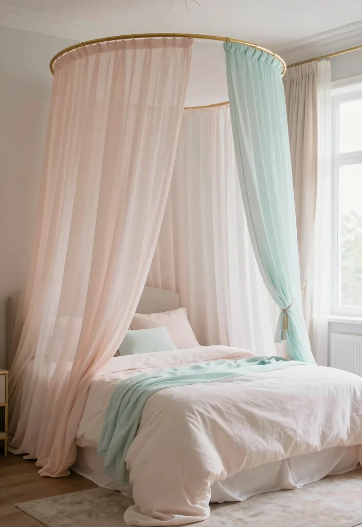 17 Bedroom Ideas Canopy Bed That Feel Dreamy and Elegant 13 17 Bedroom Ideas Canopy Bed That Feel Dreamy and Elegant - 12. Soft Pastels 1
