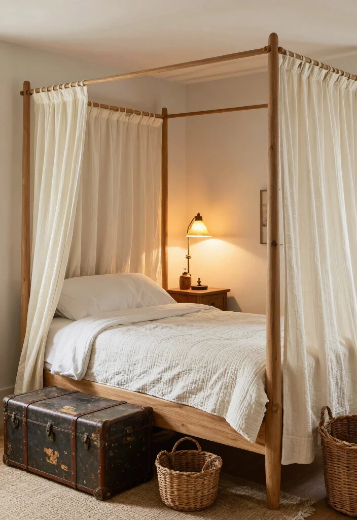 17 Bedroom Ideas Canopy Bed That Feel Dreamy and Elegant 6 17 Bedroom Ideas Canopy Bed That Feel Dreamy and Elegant - 5. Farmhouse Feel 1