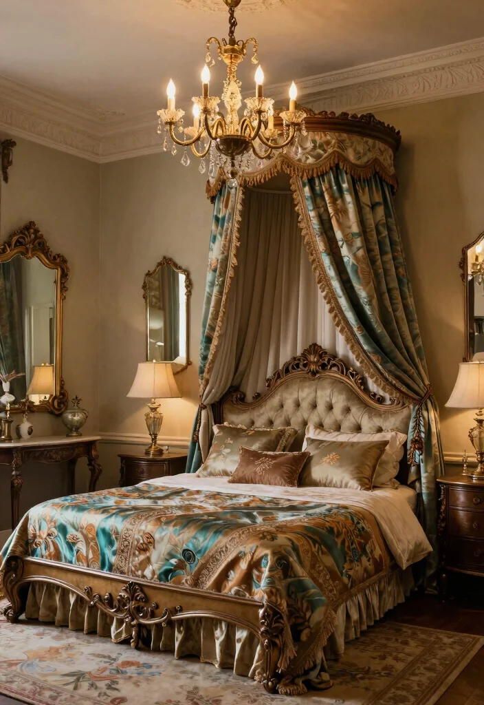 17 Bedroom Ideas Canopy Bed That Feel Dreamy and Elegant 9 17 Bedroom Ideas Canopy Bed That Feel Dreamy and Elegant - 8. Vintage Glam 1