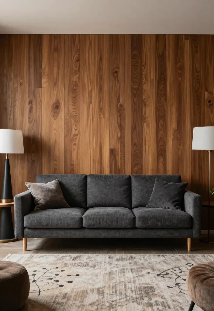 17 Dark Gray Sofa Living Room Ideas Modern and Versatile 15 17 Dark Gray Sofa Living Room Ideas Modern and Versatile - 14. Textured Wall Treatments 1