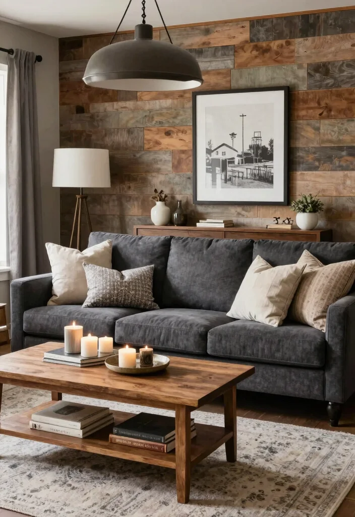 17 Dark Gray Sofa Living Room Ideas Modern and Versatile 10 17 Dark Gray Sofa Living Room Ideas Modern and Versatile - 9. Modern Farmhouse Fusion 1