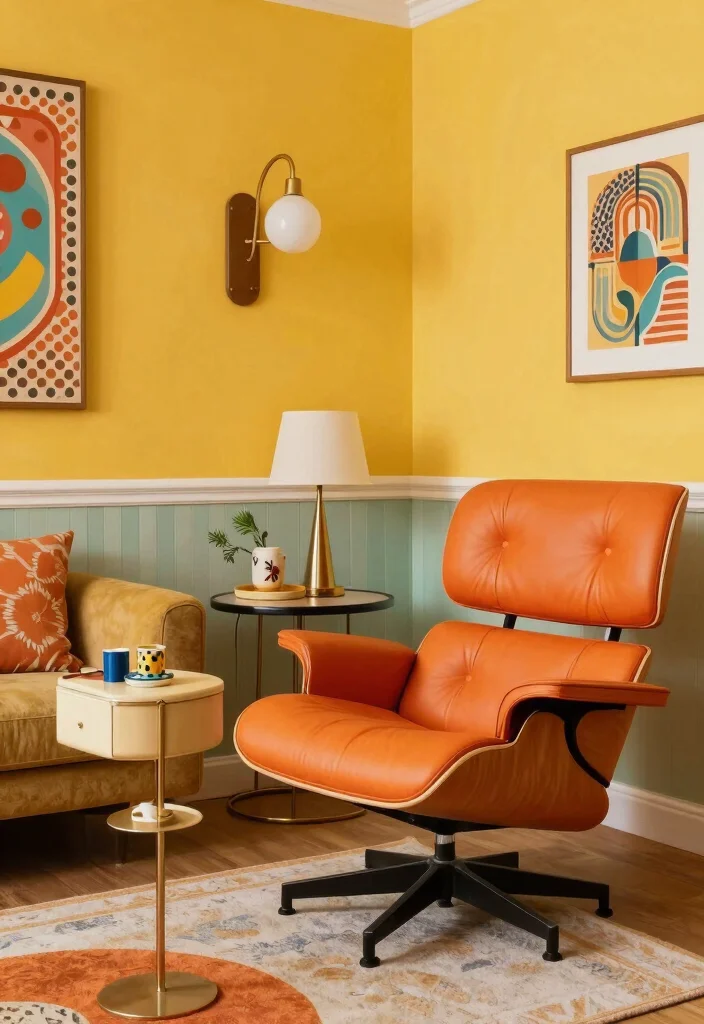 17 Eames Lounge Chair Living Room Ideas: Iconic Modern Comfort 13 17 Eames Lounge Chair Living Room Ideas: Iconic Modern Comfort - 12. Retro Vibes 1