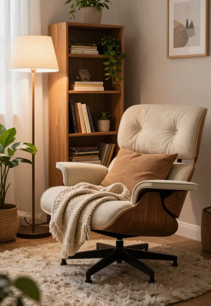 17 Eames Lounge Chair Living Room Ideas: Iconic Modern Comfort 5 17 Eames Lounge Chair Living Room Ideas: Iconic Modern Comfort - 4. Cozy Corner Nook 1
