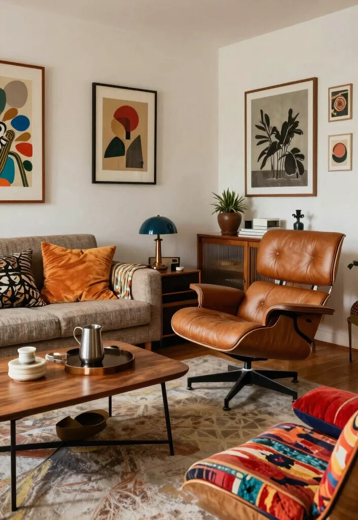 17 Eames Lounge Chair Living Room Ideas: Iconic Modern Comfort 6 17 Eames Lounge Chair Living Room Ideas: Iconic Modern Comfort - 5. Eclectic Mix and Match 1