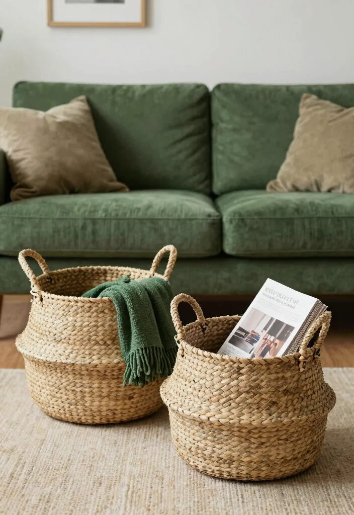 17 Forest Green Living Room Decor Ideas Rich Calm and Trendy 18 17 Forest Green Living Room Decor Ideas Rich Calm and Trendy - 17. Eco-Conscious Organization 1