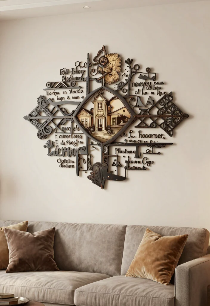 17 Metal Wall Decor Living Room Ideas: Modern Industrial Edge 18 17 Metal Wall Decor Living Room Ideas: Modern Industrial Edge - 17. Custom Metal Art Pieces 1