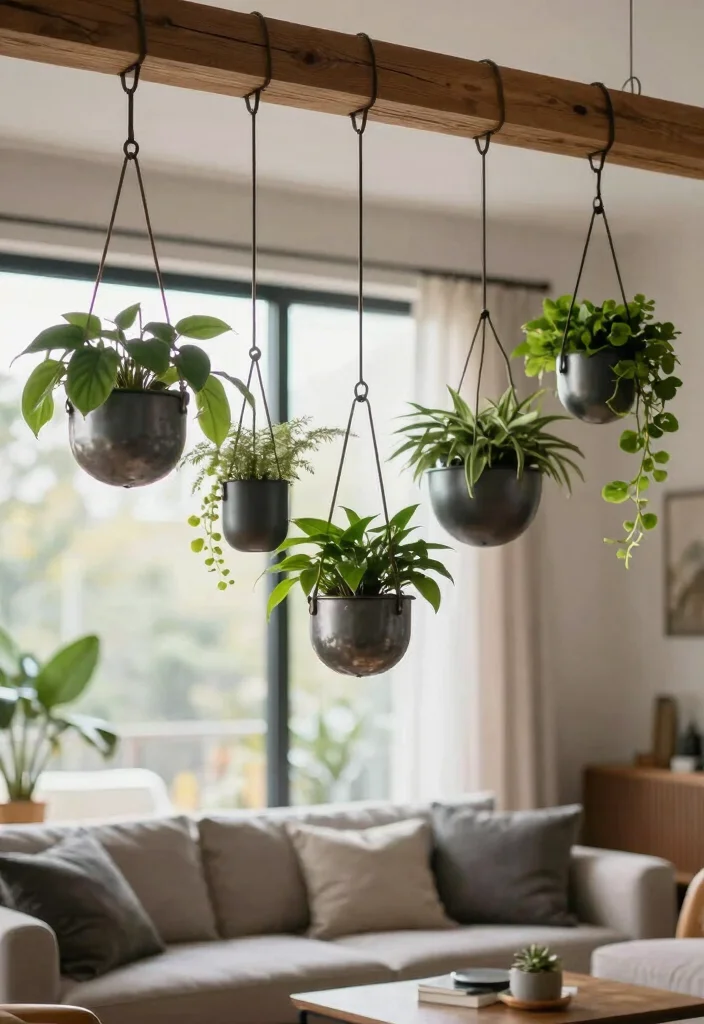17 Metal Wall Decor Living Room Ideas: Modern Industrial Edge 8 17 Metal Wall Decor Living Room Ideas: Modern Industrial Edge - 7. Hanging Metal Planters 1