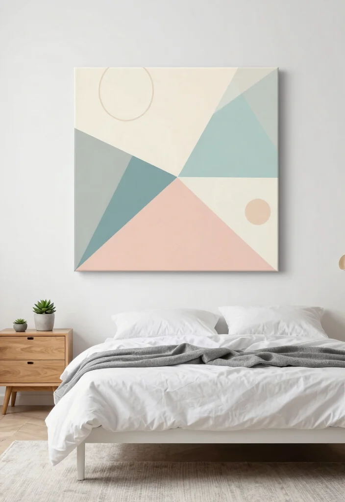 17 Painting Ideas on Canvas for Bedroom Artistic Touch 2 17 Painting Ideas on Canvas for Bedroom Artistic Touch - 1. Geometric Minimalism 1