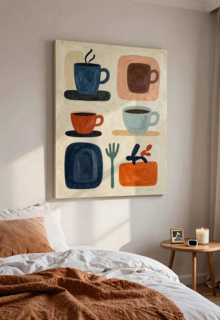 17 Painting Ideas on Canvas for Bedroom Artistic Touch 11 17 Painting Ideas on Canvas for Bedroom Artistic Touch - 10. Daily Life Abstracts 1
