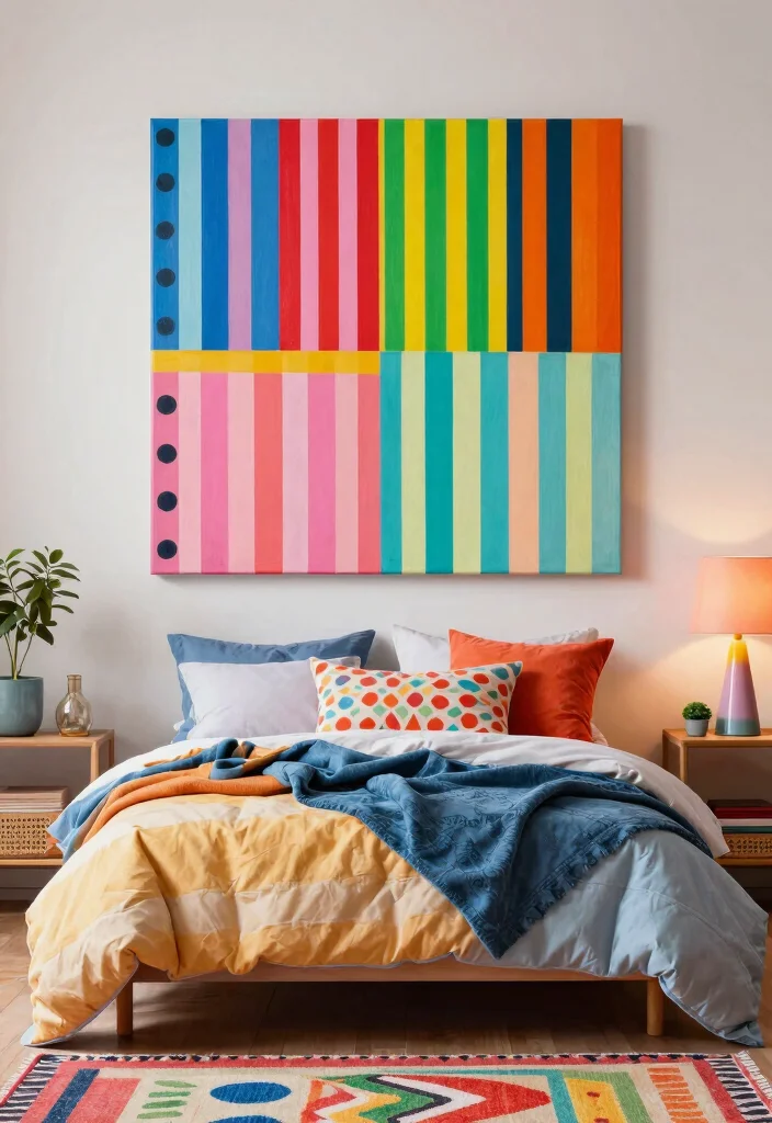 17 Painting Ideas on Canvas for Bedroom Artistic Touch 18 17 Painting Ideas on Canvas for Bedroom Artistic Touch - 17. Playful Patterns 1