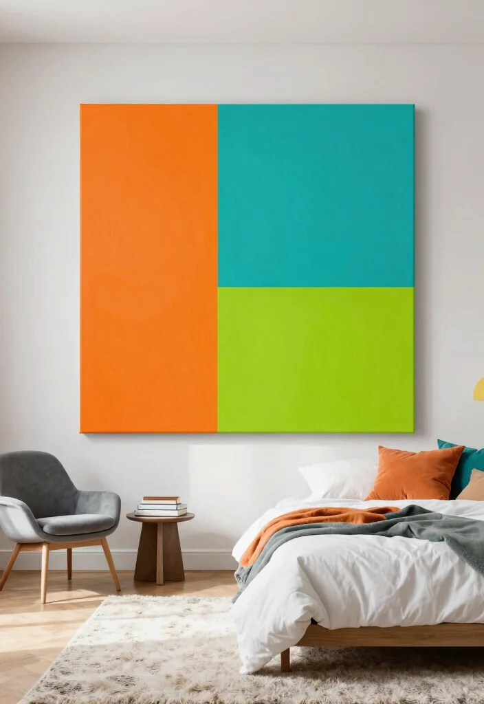 17 Painting Ideas on Canvas for Bedroom Artistic Touch 4 17 Painting Ideas on Canvas for Bedroom Artistic Touch - 3. Bold Color Blocks 1