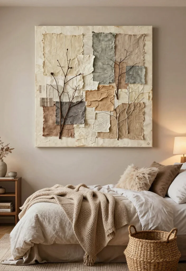 17 Painting Ideas on Canvas for Bedroom Artistic Touch 6 17 Painting Ideas on Canvas for Bedroom Artistic Touch - 5. Layering Textures 1