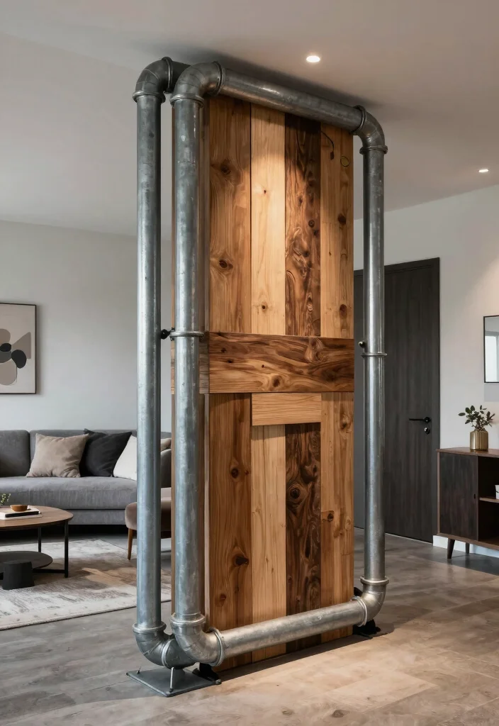 17 Partition Wall Living Room Entrance Ideas Smart Zoning 12 17 Partition Wall Living Room Entrance Ideas Smart Zoning - 11. Industrial Pipe Partition 1