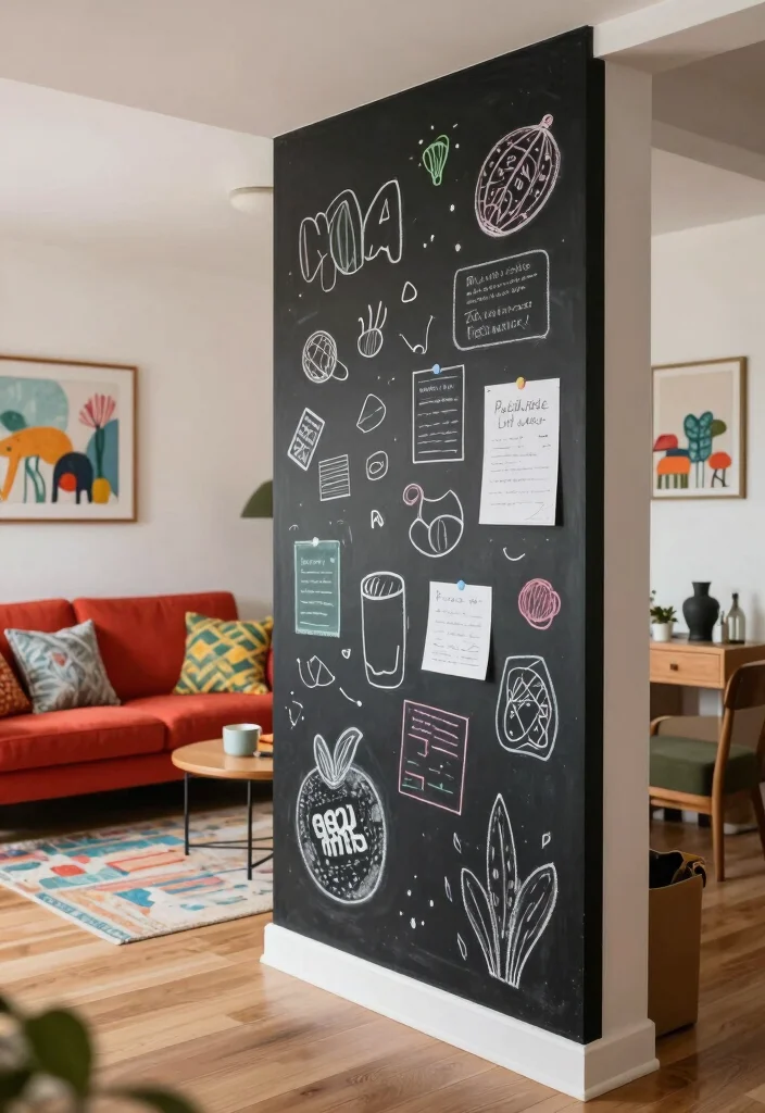 17 Partition Wall Living Room Entrance Ideas Smart Zoning 15 17 Partition Wall Living Room Entrance Ideas Smart Zoning - 14. Chalkboard Wall Partition 1