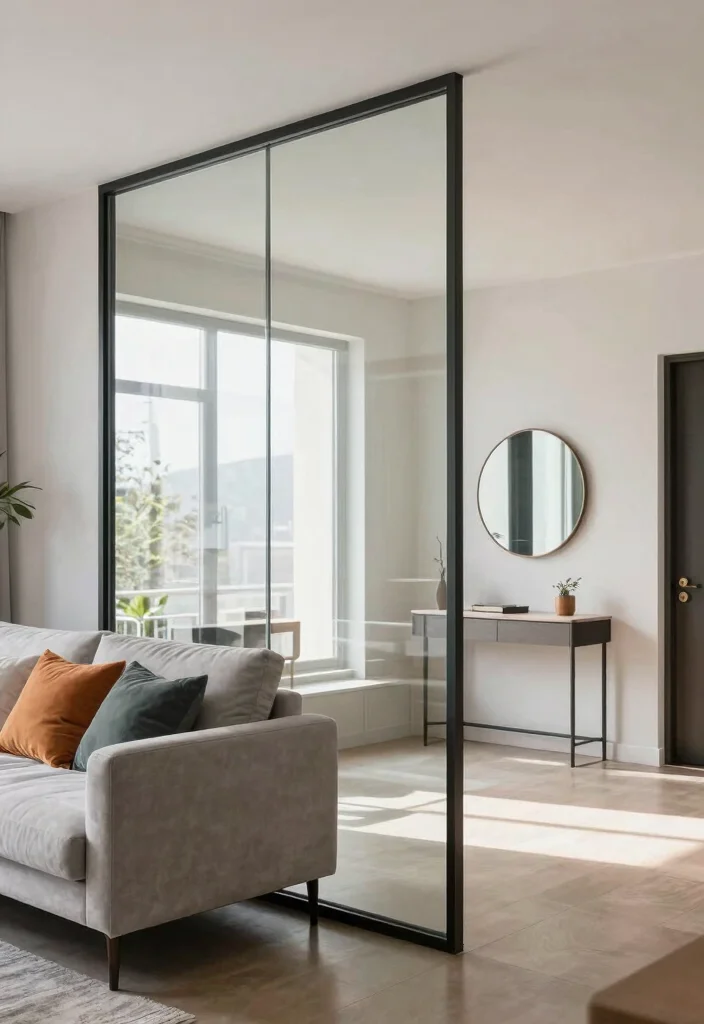 17 Partition Wall Living Room Entrance Ideas Smart Zoning 4 17 Partition Wall Living Room Entrance Ideas Smart Zoning - 3. Sleek Glass Partition 1