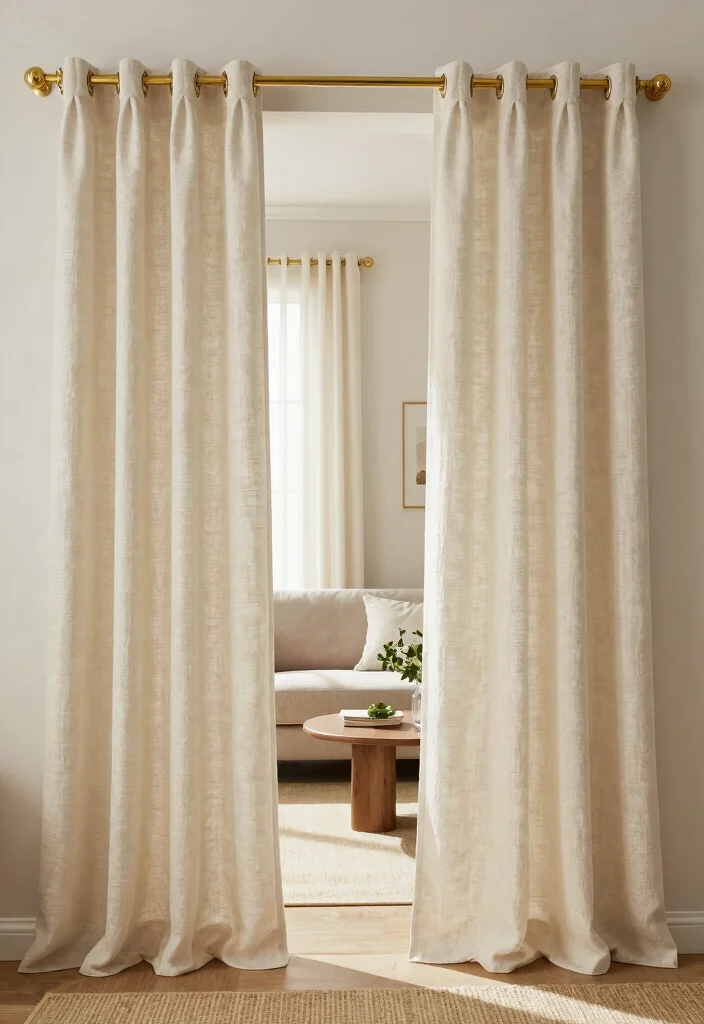 17 Partition Wall Living Room Entrance Ideas Smart Zoning 6 17 Partition Wall Living Room Entrance Ideas Smart Zoning - 5. Textured Fabric Curtains 1