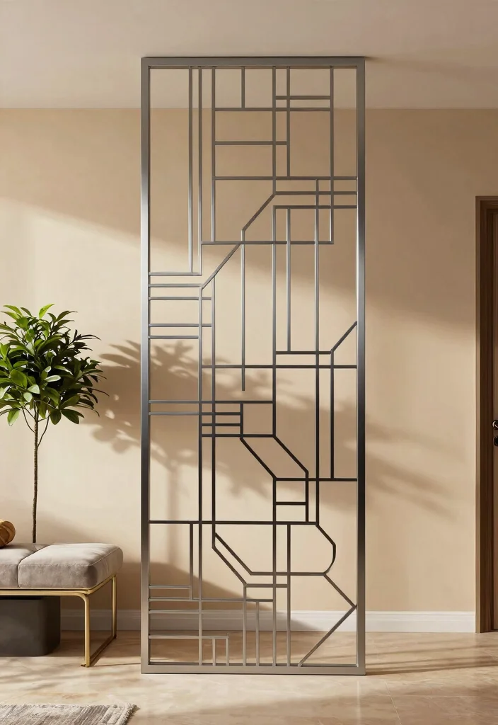 17 Partition Wall Living Room Entrance Ideas Smart Zoning 7 17 Partition Wall Living Room Entrance Ideas Smart Zoning - 6. Statement Metal Screen 1